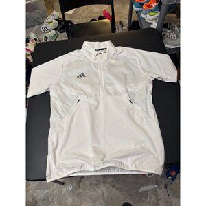 Adidas sideline short sleeve shirt 1/4 zip white mens size medium HS1293